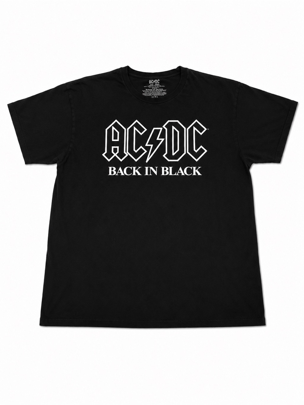 AC/DC Black Short Sleeve 'Back In Black' Graphic Tee